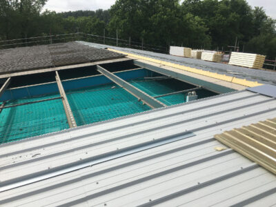 asbestos roof removal and safety netting